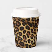 Goudbruine zwarte luipaard print papieren bekers (Voorkant)