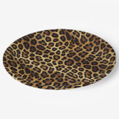 Goudbruine zwarte luipaard print papieren bordje (Gekanteld)