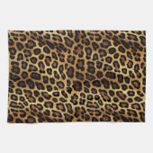 Goudbruine zwarte luipaard print theedoek (Horizontaal)