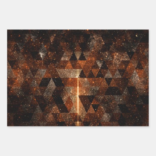 Goudbundel in een meetkundig dun universum inpakpapier vel (Voorkant 3)