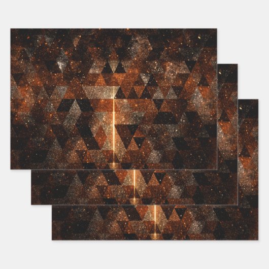 Goudbundel in een meetkundig dun universum inpakpapier vel (Set)