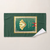  goudcellen met een groene kerst bad handdoek (Handdoek)