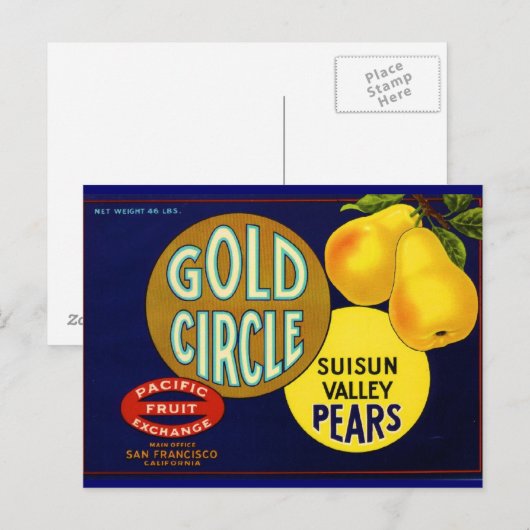 goudcirkelperen briefkaart (Voorkant / Achterkant)