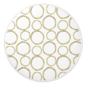 Goudcirkels en chic White Modern Trendy Mod Keramische Knop (Voorkant)