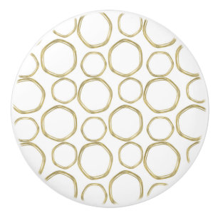 Goudcirkels en chic White Modern Trendy Mod Keramische Knop