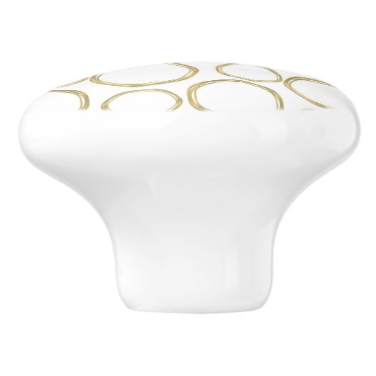 Goudcirkels en chic White Modern Trendy Mod Keramische Knop (Zijkant)