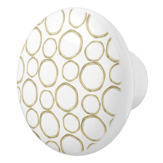 Goudcirkels en chic White Modern Trendy Mod Keramische Knop (Rechts)