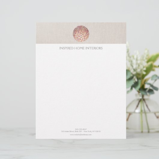 Goudcirkels en Confetti Briefhoofd Sjabloon (Staand voorkant)