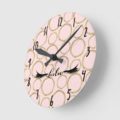 Goudcirkels en roze moderne Glam Lashes Salon Ronde Klok (Hoek)