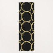 Goudcirkels en stijlvolle zwarte, moderne grafisch yogamat (Voorkant)