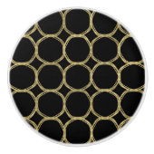 Goudcirkels en zwart-witmodel keramische knop (Voorkant)