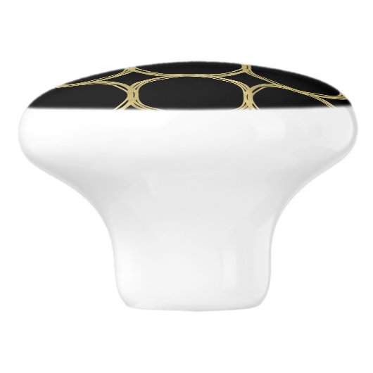 Goudcirkels en zwart-witmodel keramische knop (Zijkant)