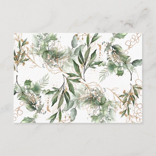 Goudcirkels Eucalyptus Elegant Greenery Moss RSVP Kaartje (Achterkant)