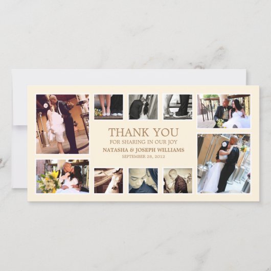 GOUDCOLLAGE | BRUILOFT BEDANKT KAART (Voorkant)