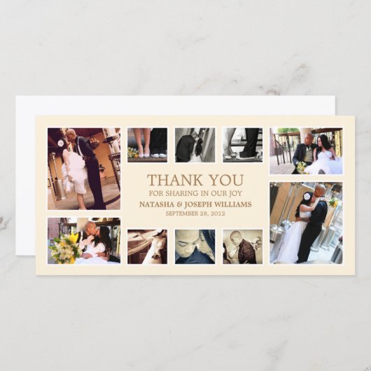 GOUDCOLLAGE | BRUILOFT BEDANKT KAART