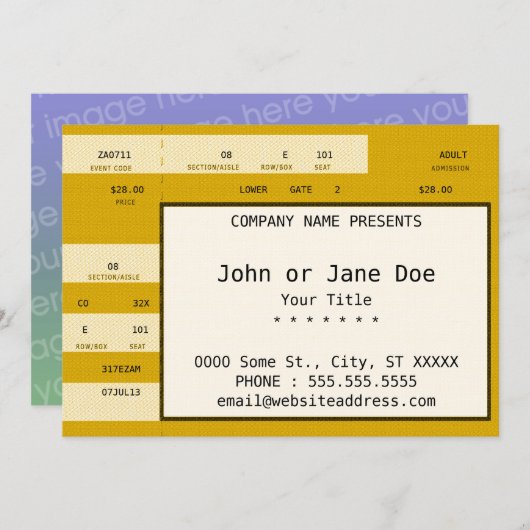 goudconcertkaartje (Voorkant / Achterkant)