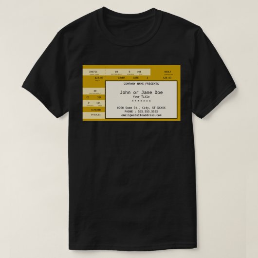 goudconcertkaartje t-shirt (Design voorkant)