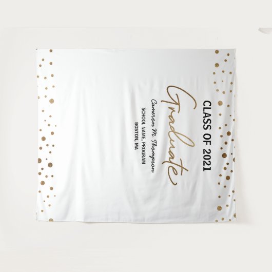 Goudconfetti-achtergrond voor diploma-uitreiking k wandkleed (Voorkant (horizontaal))