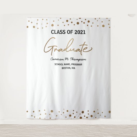 Goudconfetti-achtergrond voor diploma-uitreiking k wandkleed (Voorkant)