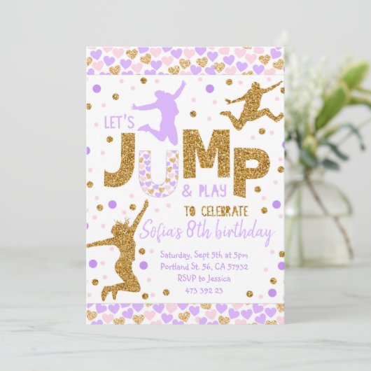 Goudconfetti Birthday Uitnodiging (Staand voorkant)