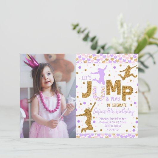 Goudconfetti Birthday Uitnodiging (Staand voorkant)