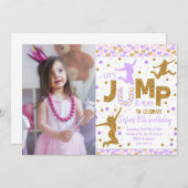 Goudconfetti Birthday Uitnodiging (Voorkant / Achterkant)