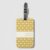  GOUDCRÈME CHAMPAGNE KLEIN BLOEMPATROON BAGAGELABEL (Voorkant (verticaal))