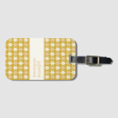  GOUDCRÈME CHAMPAGNE KLEIN BLOEMPATROON BAGAGELABEL (Voorkant (horizontaal))