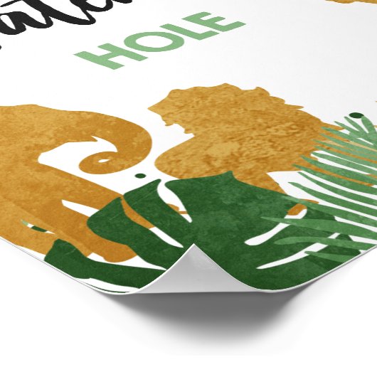 Gouddag in het water van de Hole Safari Poster (Hoek)