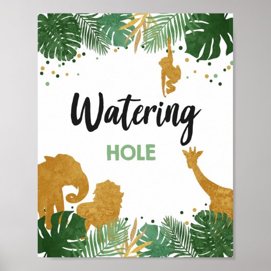 Gouddag in het water van de Hole Safari Poster (Voorkant)
