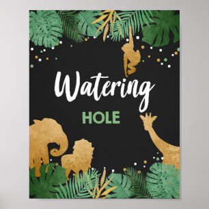 Gouddag in het water van de Hole Safari Poster