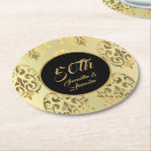  gouddamesherdenking 50 jaar ronde kartonnen onderzetter (Gebogen)