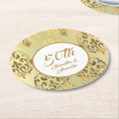  gouddamesherdenking 50 jaar ronde kartonnen onderzetter (Gebogen)