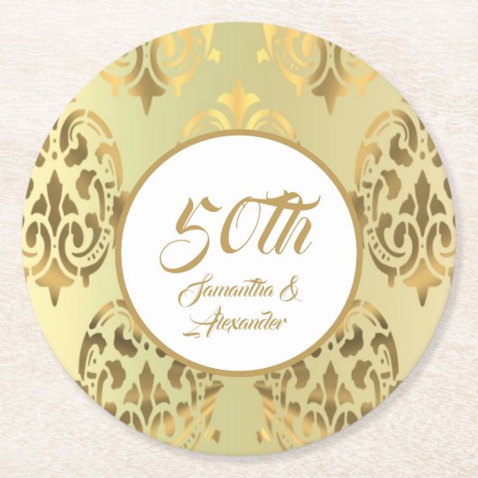  gouddamesherdenking 50 jaar ronde kartonnen onderzetter (Voorkant)