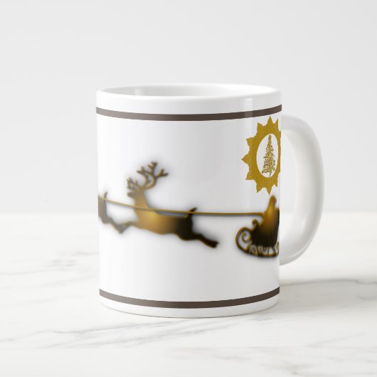 Gouddeer kerstkerstkerstklep grote koffiekop (Voorkant rechts)