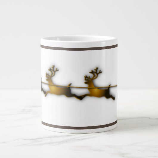 Gouddeer kerstkerstkerstklep grote koffiekop (Voorkant)