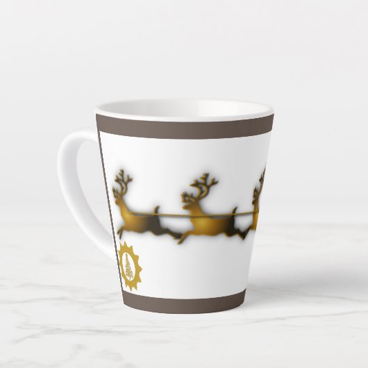 Gouddeer kerstkerstkerstklep latte mok (Linkerhoek)