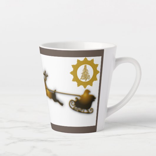 Gouddeer kerstkerstkerstklep latte mok (Rechts)