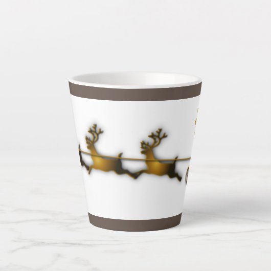 Gouddeer kerstkerstkerstklep latte mok (Voorkant)