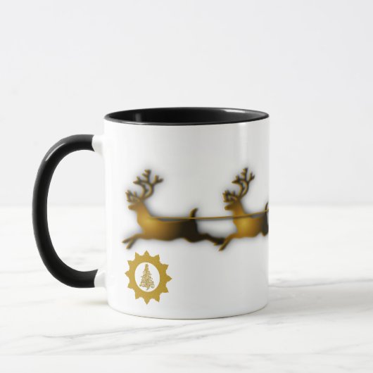 Gouddeer kerstkerstkerstklep mok (Links)
