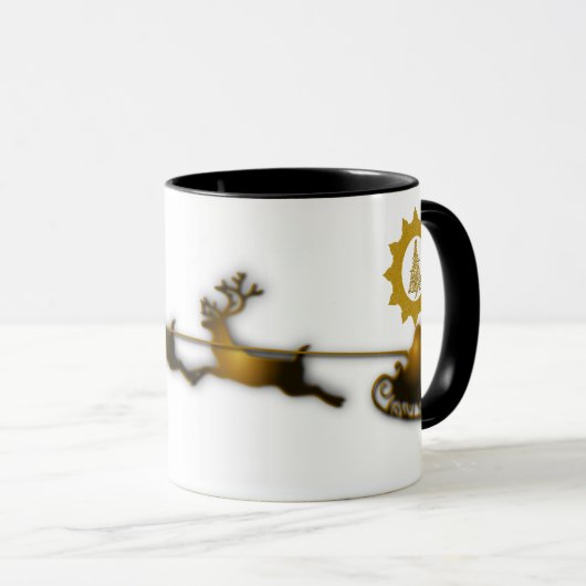 Gouddeer kerstkerstkerstklep mok (Voorkant rechts)