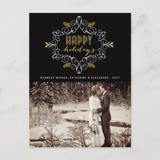 gouddeklaag als positief Prettige feestdagen (Voorkant)