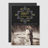 gouddeklaag als positief Prettige feestdagen (Voorkant / Achterkant)