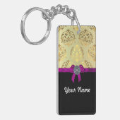 Gouddemker en zwart gepersonaliseerd sleutelhanger (Voorkant Links)