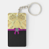 Gouddemker en zwart gepersonaliseerd sleutelhanger (achterkant)