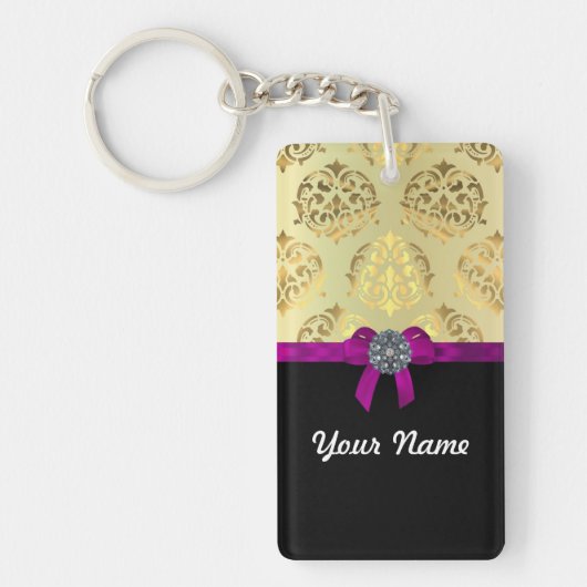 Gouddemker en zwart gepersonaliseerd sleutelhanger (Voorkant)
