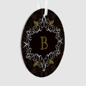  gouddeolieponogram met kerstfeest ornament (voorkant)