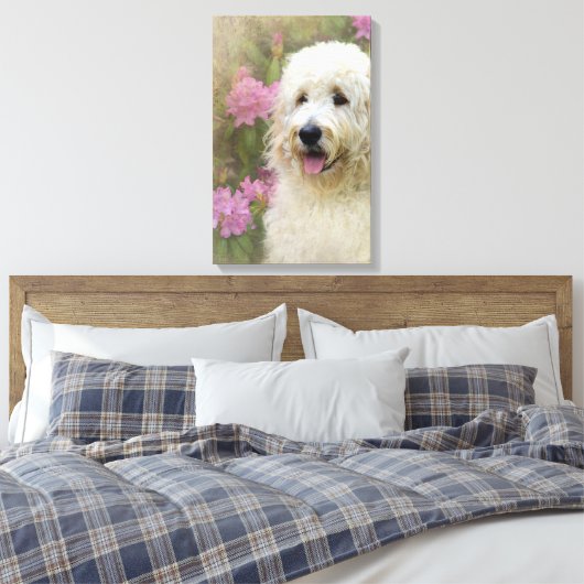 gouddeugel in de tuin canvas afdruk (Insitu (Slaapkamer))