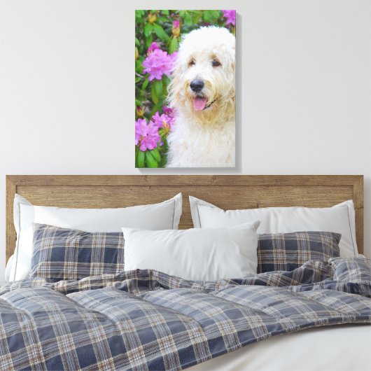 gouddeugel in de tuin canvas afdruk (Insitu (Slaapkamer))