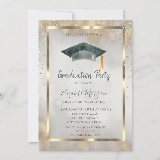 Gouddiamanten, Lijst, Graduation Cap Goud Afstuder Kaart (Voorkant)